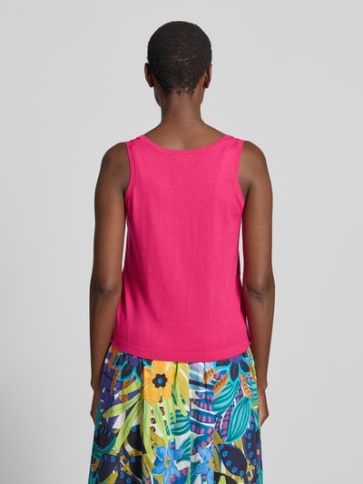 Milano Italy Stricktop aus Viskose-Mix mit Rundhalsausschnitt Pink 5