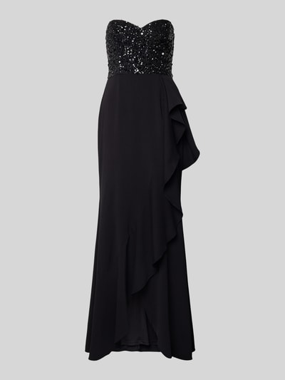 Adrianna Papell Abendkleid mit Volants und Pailletten Black 2