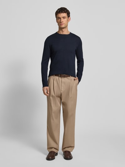 Christian Berg Men Strickpullover mit Rundhalsausschnitt Marine 1