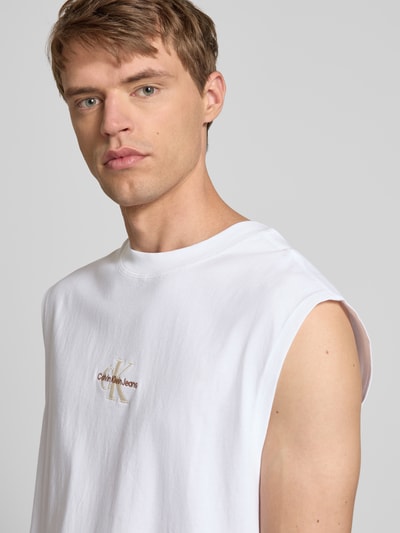 Calvin Klein Jeans Top mit Label-Stitching Offwhite 3