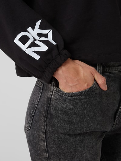 DKNY Bluza z kapturem z logo Czarny 3