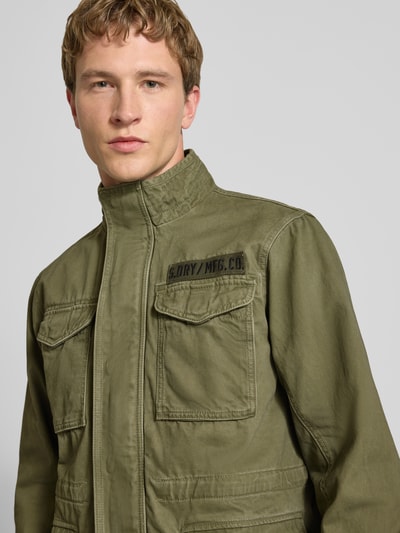 Superdry Military Jacket mit Pattentaschen und Label-Patches Oliv 3