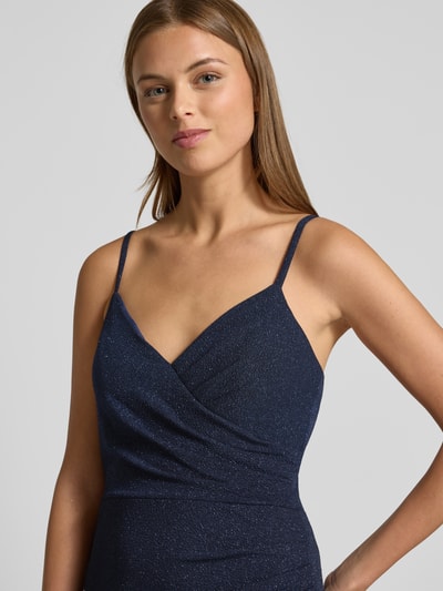 TROYDEN COLLECTION Abendkleid mit V-Ausschnitt Marine 3