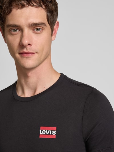 Levi's® Slim Fit T-Shirt im 2er-Pack Black 3