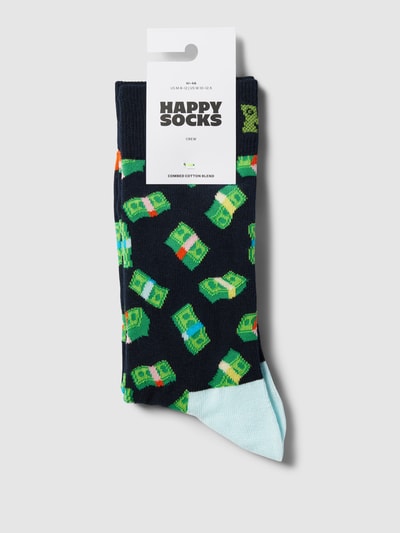 Happy Socks Skarpety ze wzorem na całej powierzchni model ‘Money Money’ Ciemnoniebieski 3