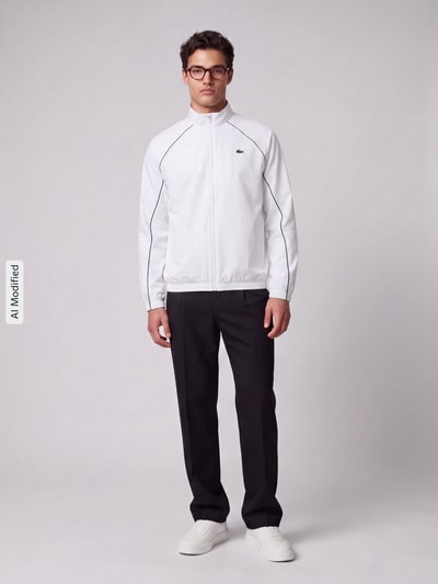 Lacoste Sport Regular Fit Trainingsjacke mit Logo-Patch Weiss 1