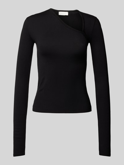 LeGer by Lena Gercke Shirt met lange mouwen en asymmetrische V-hals, model 'Helen' Zwart - 2