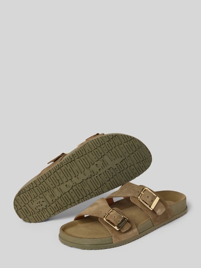Tamaris Sandalen van leer met doornsluiting Olijfgroen - 4