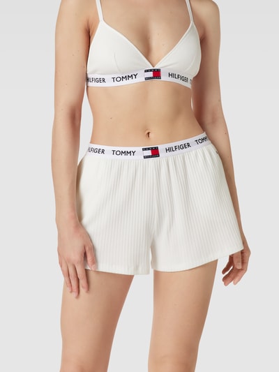 TOMMY HILFIGER Shorts mit Logo-Bund Ecru 1