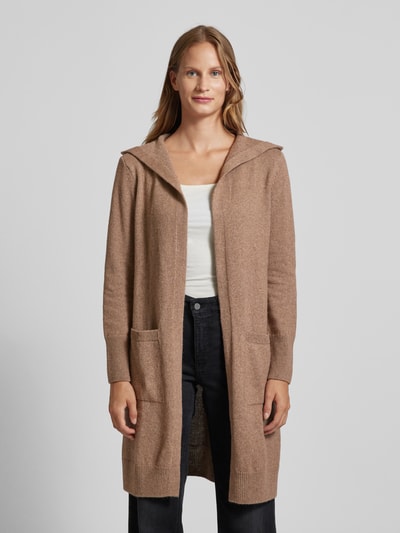 Armedangels Lange cardigan met capuchon, model 'WARMAA' Beige - 4