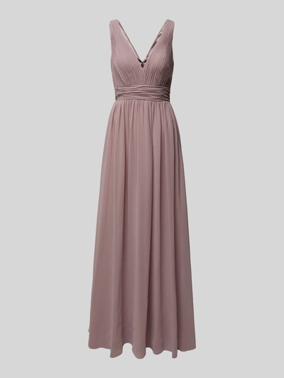 Mascara Abendkleid mit Plisseefalten Mauve 2