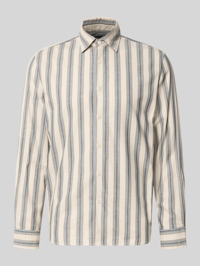 Marc O'Polo Regular Fit Freizeithemd aus Baumwoll-Lyocell-Mix Beige 1