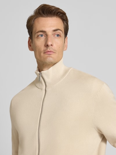 SELECTED HOMME Relaxed fit gebreid jack van viscosemix, model 'TELLER' Offwhite - 3