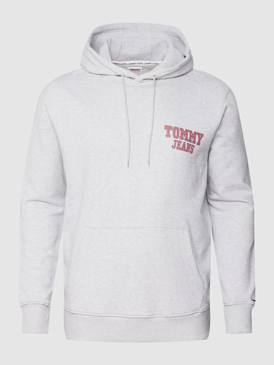 Tommy Jeans Plus Bluza PLUS SIZE z kapturem i nadrukiem z logo model ‘PLUS ENTRY’ Jasnoszary melanż 2