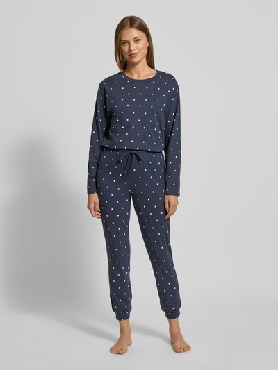 Jake*s Casual Pyjamabroek met tunnelkoord Donkerblauw - 1