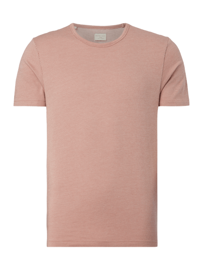 Selected Homme T-Shirt mit feinem Muster Rostrot 1