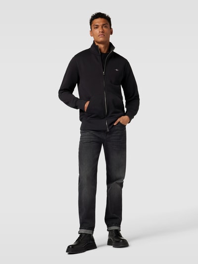 GANT Sweatjacke mit Label-Stitching Modell 'REG SGIELD' Black 1