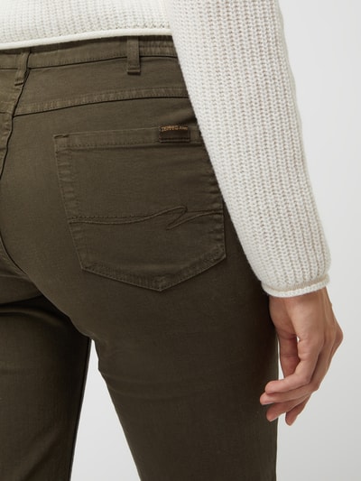 Zerres Straight fit jeans met stretch, model 'Greta'  Olijfgroen - 3