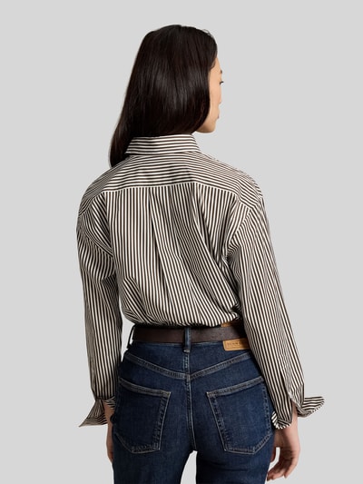 Polo Ralph Lauren Relaxed Fit Hemdbluse aus reiner Baumwolle mit Logo-Stitching Dunkelbraun 5