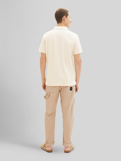 Tom Tailor Regular Fit Poloshirt aus Baumwoll-Viskose-Mix Beige 5
