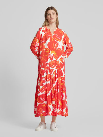 Betty Barclay Maxi-jurk van viscose met bloemenmotief Rood - 4