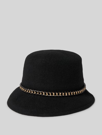 Loevenich Vissershoedje van wolmix met kettingdetail, model 'Glocke' Zwart - 1