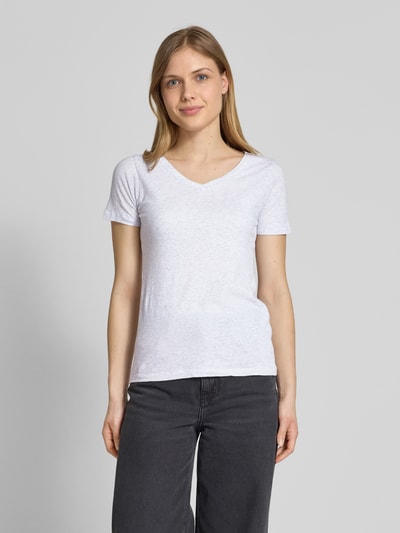 American Vintage T-Shirt mit V-Ausschnitt Modell 'GAMIPY' Hellgrau 4