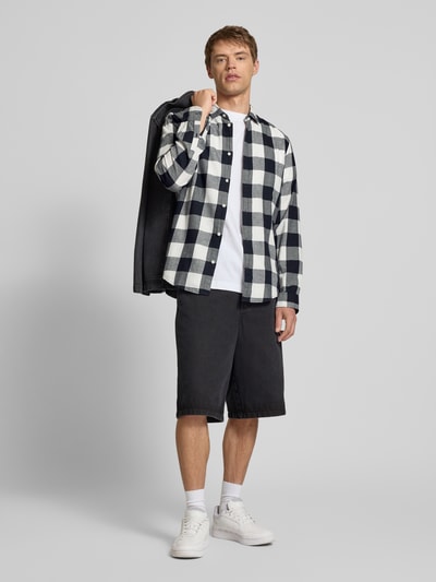 Jack & Jones Freizeithemd mit Knopfleiste Modell 'GINGHAM' Weiss 1