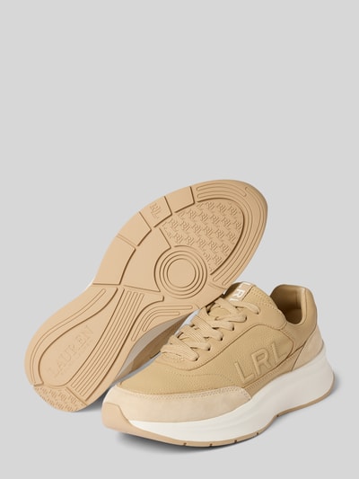 Lauren Ralph Lauren Sneakersy z detalem z logo Beżowy 4