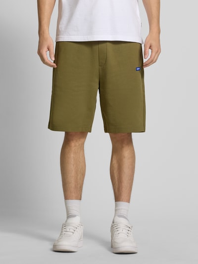 Hugo Blue Sweatshorts mit Logo-Patch Modell 'Nasensio' Oliv 4
