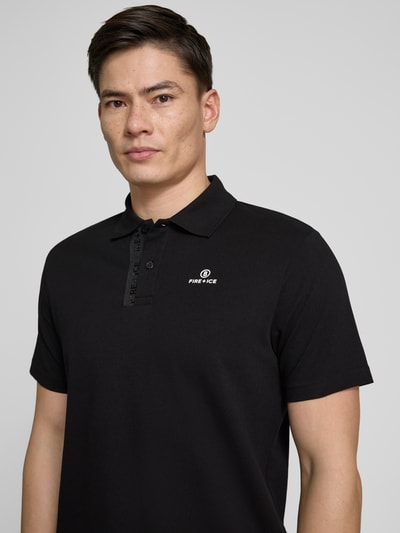 FIRE + ICE Poloshirt mit Label-Print Modell 'Ramon' Black 3