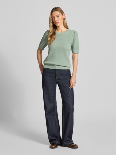VILA Slim fit T-shirt in breilook model 'Vidalo' Lindegroen - 1