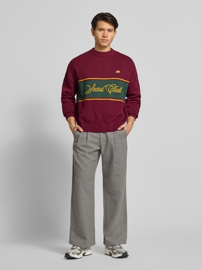 PROHIBITED Gebreide pullover met ronde hals Bordeaux - 1