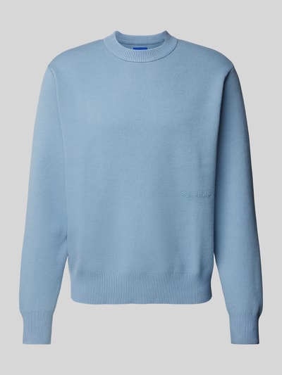 Jack & Jones Sweter z dzianiny z nadrukiem z logo model ‘VESTERBRO’ Szaroniebieski 1