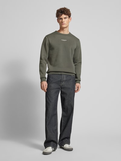 G-Star Raw Sweatshirt met labelprint Middengrijs - 1