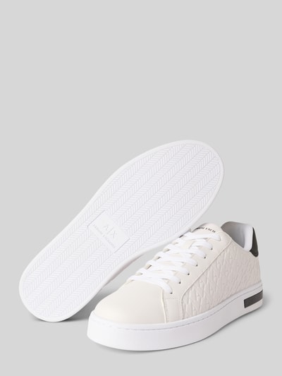 ARMANI EXCHANGE Sneakers met logomotief, model 'SAFFIANO' Wit - 4