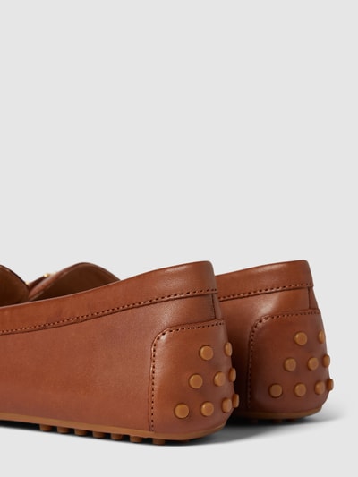 Lauren Ralph Lauren Penny loafers met schachtbrug, model 'BARNSBURY' Cognac - 2