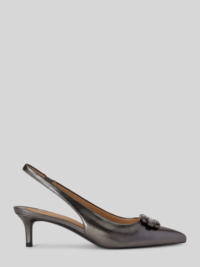Lauren Ralph Lauren Pumps mit Strassapplikation aus Rindsnappa Taupe 2