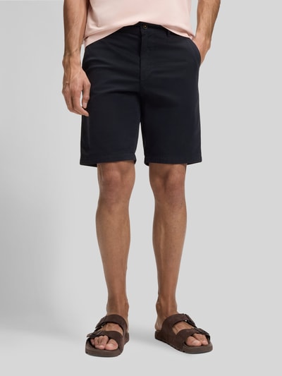BOSS Orange Szorty chinos z mieszanki bawełny w kroju slim fit Granatowy 4