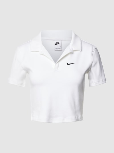 Nike Cropped Poloshirt mit V-Ausschnitt Weiss 1