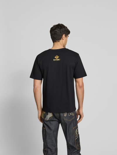 Evisu Regular Fit T-Shirt aus Baumwolle BLACK 5