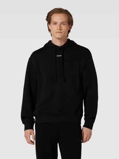 HUGO Hoodie mit Label-Print Modell 'Dapo' Black 4