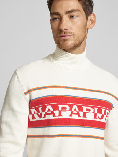 Napapijri Gebreide pullover met turtleneck, model 'SARDONA' Zand - 3