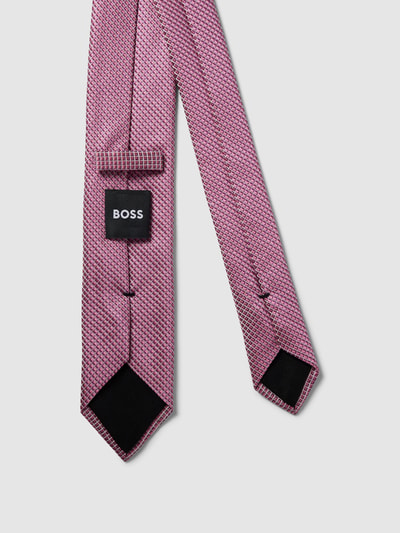 BOSS Slim Fit Krawat ze wzorem na całej powierzchni Różowy 3