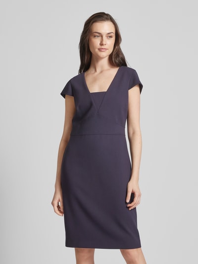 comma Knielanges Kleid mit Square-Neck-Ausschnitt Marine 4