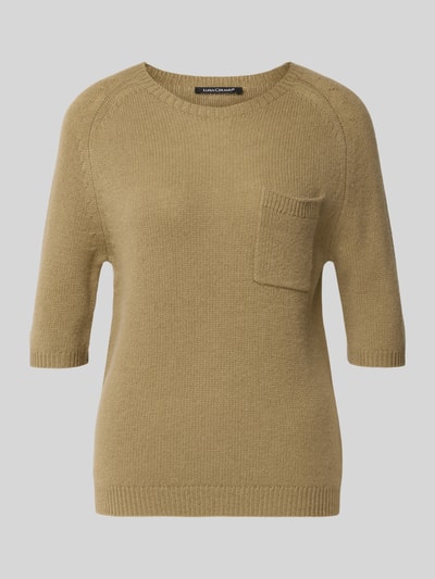 Produktfoto, Slim Fit Oberteil mit Kaschmir-Anteil von Luisa Cerano, mieszanka bawełny i kaszmiru, krój slim fit, imitacja dzianiny, brustasza, rękaw o dł. 1/2