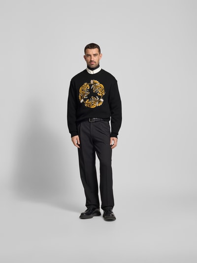 Kenzo Wollpullover in Strick-Optik Black 1