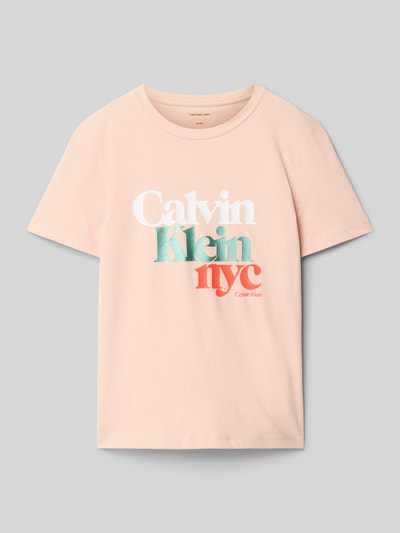 Calvin Klein Jeans T-shirt z nadrukiem z logo Brudnoróżowy 1
