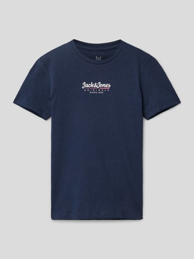 Jack & Jones T-Shirt mit Label-Print Modell 'WALKER' Marineblau 1