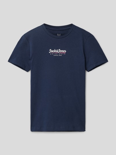 Jack & Jones T-shirt z nadrukiem z logo model ‘WALKER’ Granatowy 1